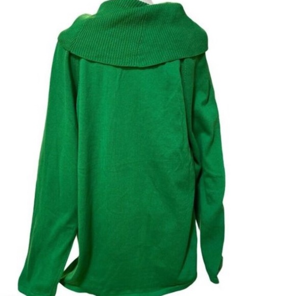 Jeanne Pierre Green Cowl Neck Tunic Sweater - Picture 2 of 3